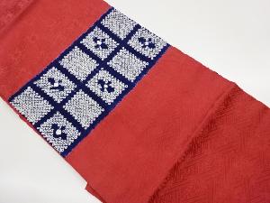 絞り横段に四角・鹿の子模様名古屋帯